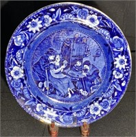 Antique "Clews" Dark Blue Staffordshire Plate