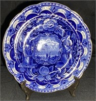 Antique "Clews" Blue Staffordshire "States" Plate