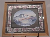 Framed Bob Clark Painted Mountain Mirror