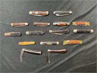 Vintage Wood Handle Pocket Knife Lot