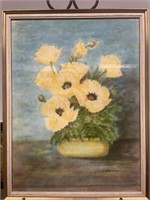 Vintage Signed Floral Framed Painting