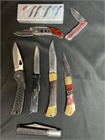 Folding Hunting Knife Lot 8 Knives