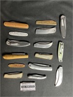 Metal Pocket Knife Lot 16 Knives