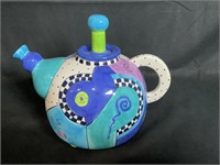 KaT Taylor Designs Hand Painted Ceramic Teapot