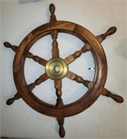 Vintage Mahogany Yacht / Ship's Wheel