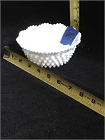 Imperial glass hobnail White milk glass bowl with