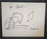 "Schulz" Original Drawing  -Schroeder at the Piano