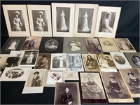 Antique Photo Lot Women In Fancy Dresses