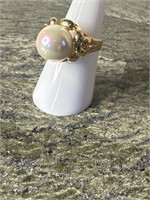 14K Gold Pearl Cocktail Ring