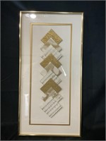 “ Rhapsody” J. Akrons Framed Gold & White Music