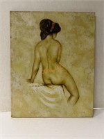 20th century, nude woman hand painting by Brooks