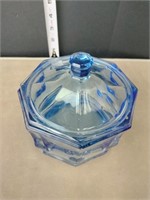 Vintage Blue Indiana Glass Cookie Jar