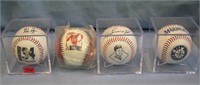 Group of 4 collectible baseballs
