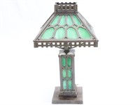 1905 Bradley & Hubbard Slag Glass Cast Iron Lamp