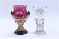 Antique Syria Shriners Masonic Convention Goblets