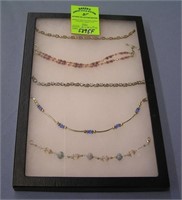 Group of sterling silver semi precious stone brace