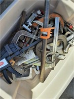 Lot of C clamps wood clamps and more