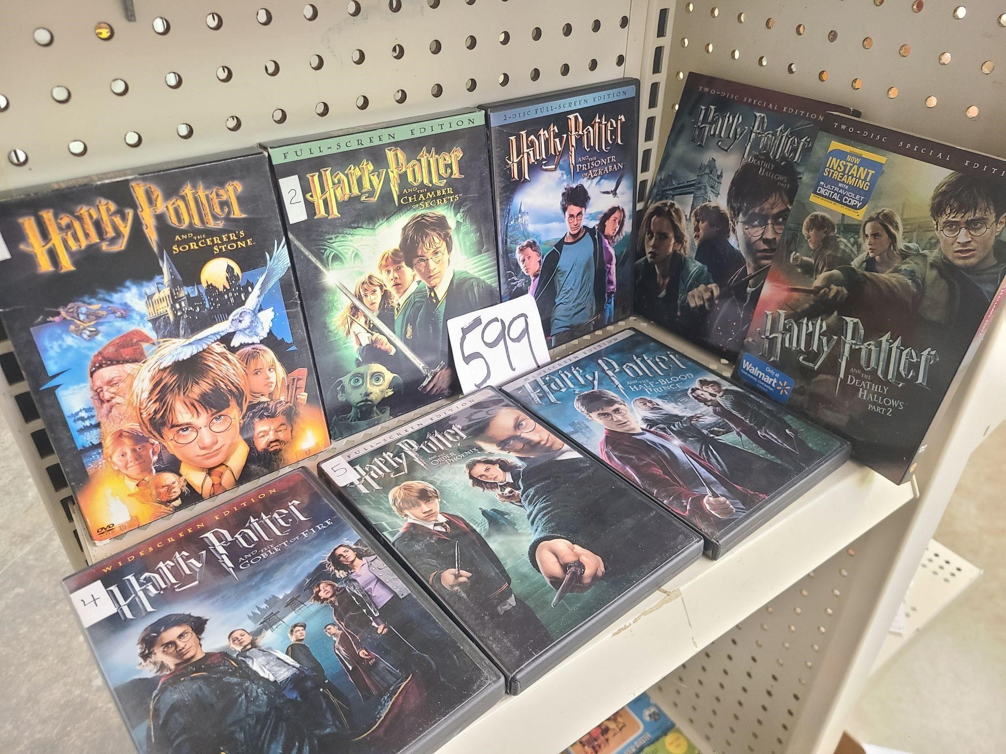 Harry potter dvds.Complete 1-8.