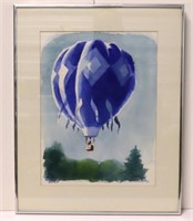 Frank Miller Watercolor "Lucy" Hot Air Balloon Art