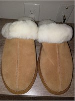 Leather w/ Sheepskin Lining Slippers Size 8 #HB69