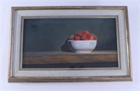Orig Bisignano "Stawberries in a White Bowl" Acryl