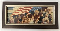 Norman Rockwell America framed porcelain