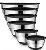 UMITE CHEF 6PCS STAINLESS STEEL MIXING BOWL WITH