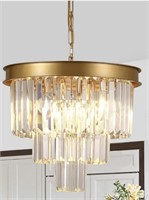 AXILIXI 16IN GOLD MODERN CRYSTAL CHANDELIER