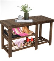 ACEHOME SHOE RACK BENCH, 3 TIER ENTRYWAY SHOE