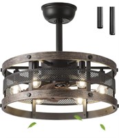 CIFYSES CAGED CEILING FAN WITH LIGHTS AND REMOTE