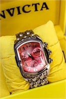 Invicta Lupah Subdial Ruby Red with Extra Links