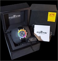 Fortis Art Edition Winner Rainbow and Black Dial