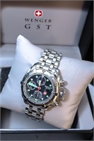 Wenger GST Sea Black with Silver Bezel and Silver