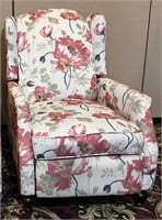 Floral Reclining Accent Wing Back Chair