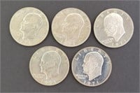 1971 Eisenhower Silver Dollar Coins (5)