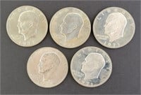 1971 Eisenhower Silver Dollar Coins (5)