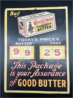Country Maid Butter & Eggs Price Sign