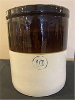 10 Gallon Brown & Tan Stoneware Crock