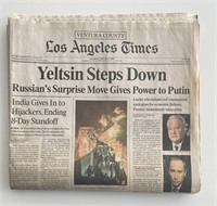 Los Angeles Times 2000 newspaper announcing Russia