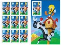 Signed Sylvester and Tweety Stamp Sheet