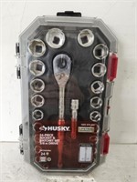 Husky 24pc 3/8" Drive Socket and Ratchet Set
