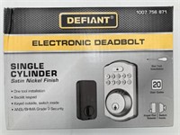 Defiant Electronic Deadbolt Single Cylinder Satin