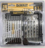 18 Pc DeWalt Black+Gold Drill Bit Set