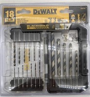 18 Pc DeWalt Black+Gold Drill Bit Set