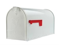 Architectural Mailbox White Galvanized Steel Post