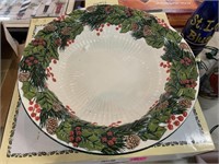 Christmas holly platter