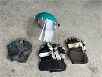 Assorted Work Gloves and Face Shield