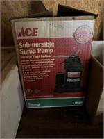 Ace Submersible Sump Pump, 1/3 HP, in box