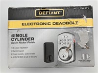 Defiant Electronic Deadbolt Single Cylinder Satin