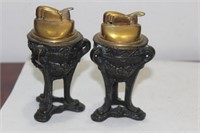 Lot of 2 Bronze Table Lighters